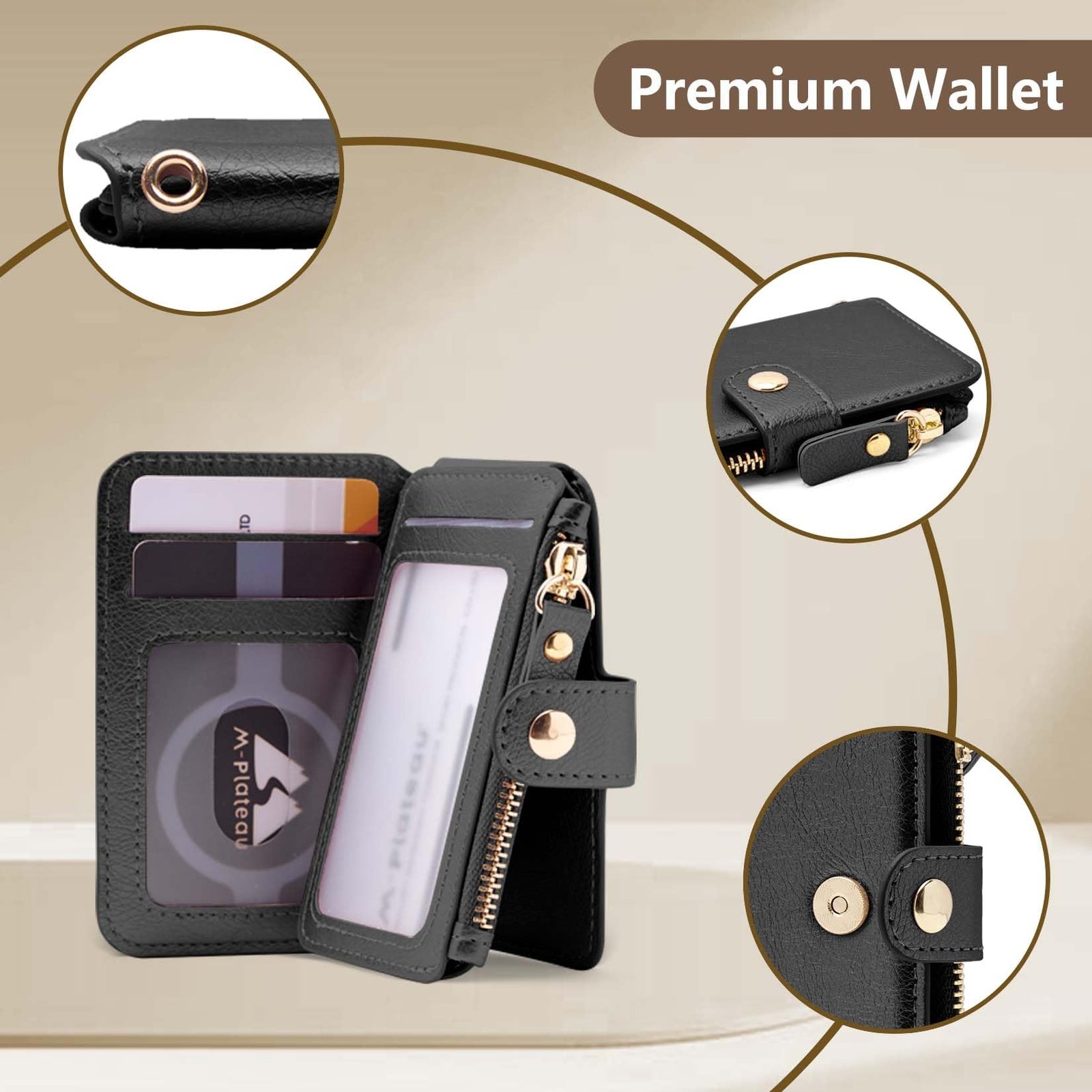 Mens RFID Blocking Leather Wallet Credit Card ID Holder